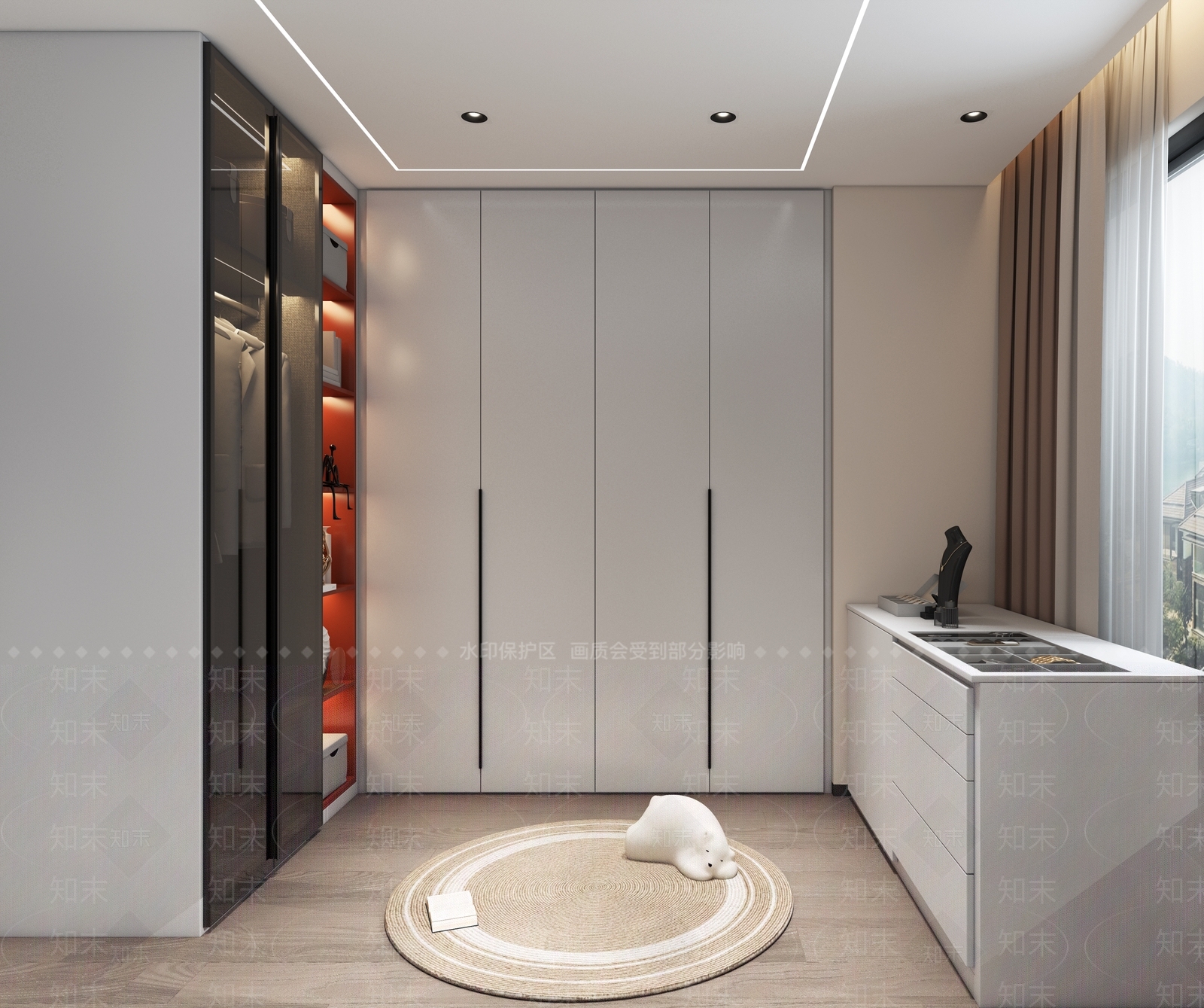 现代衣帽间3D模型下载【ID:1163757274】