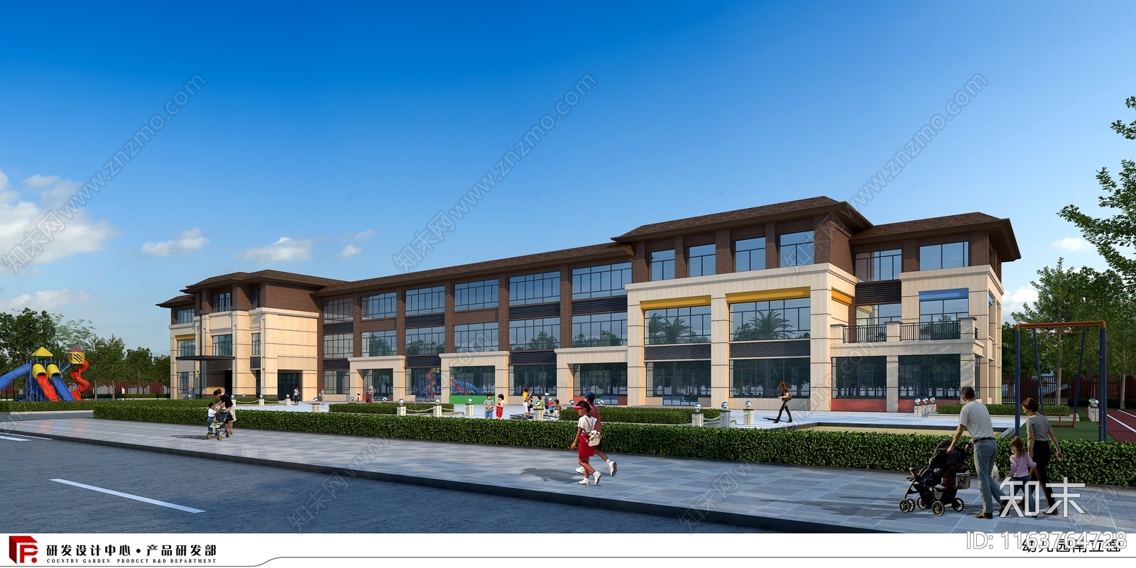 美式幼儿园建筑cad施工图下载【ID:1163764728】