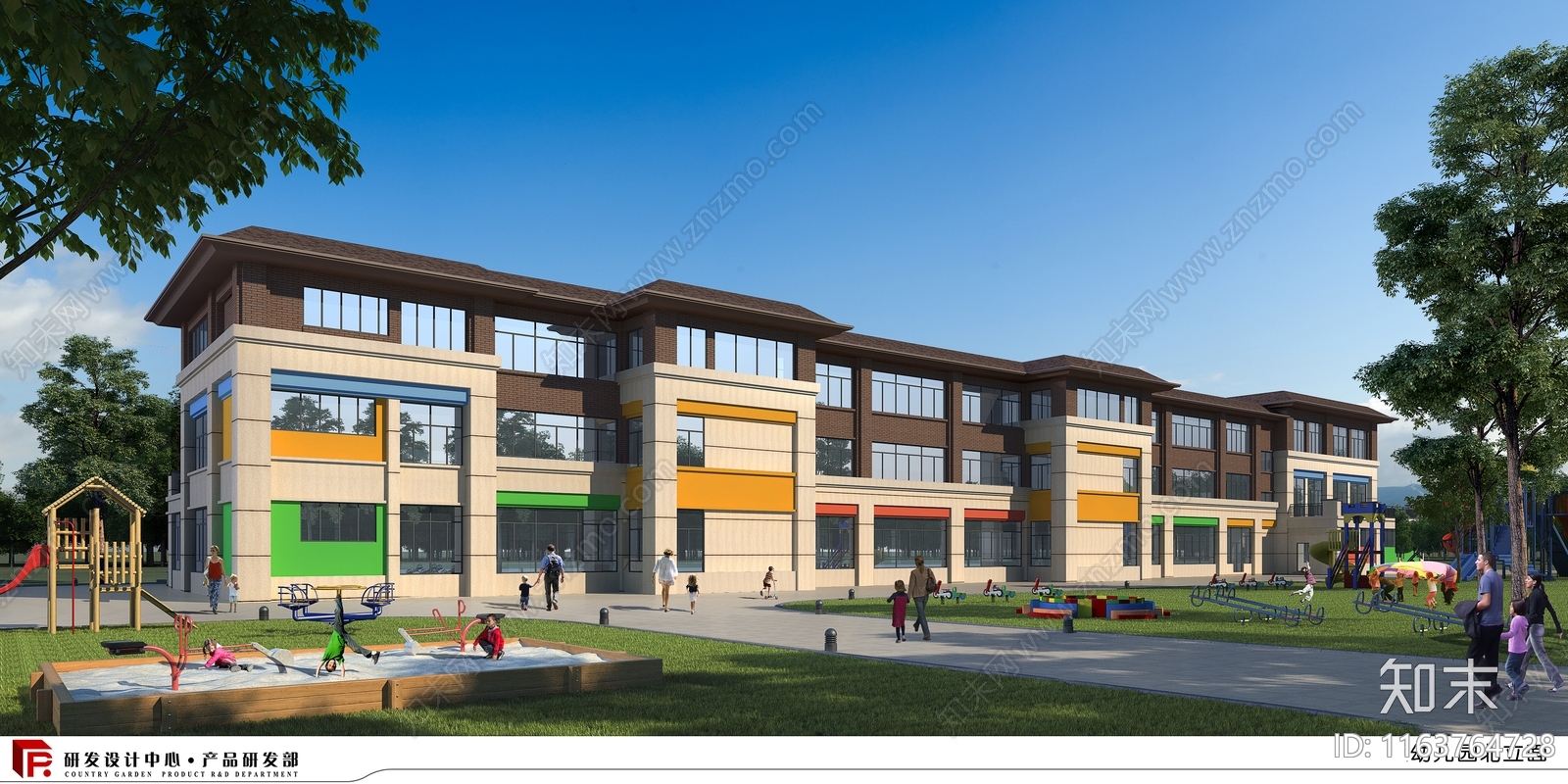 美式幼儿园建筑cad施工图下载【ID:1163764728】