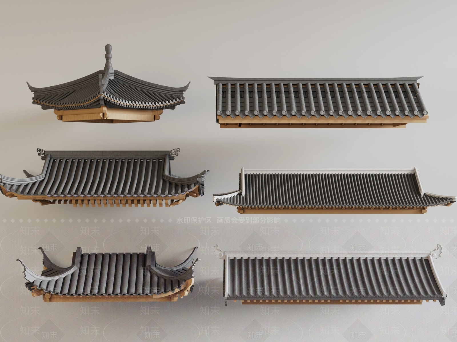 中式新中式屋檐3D模型下载【ID:1163764586】