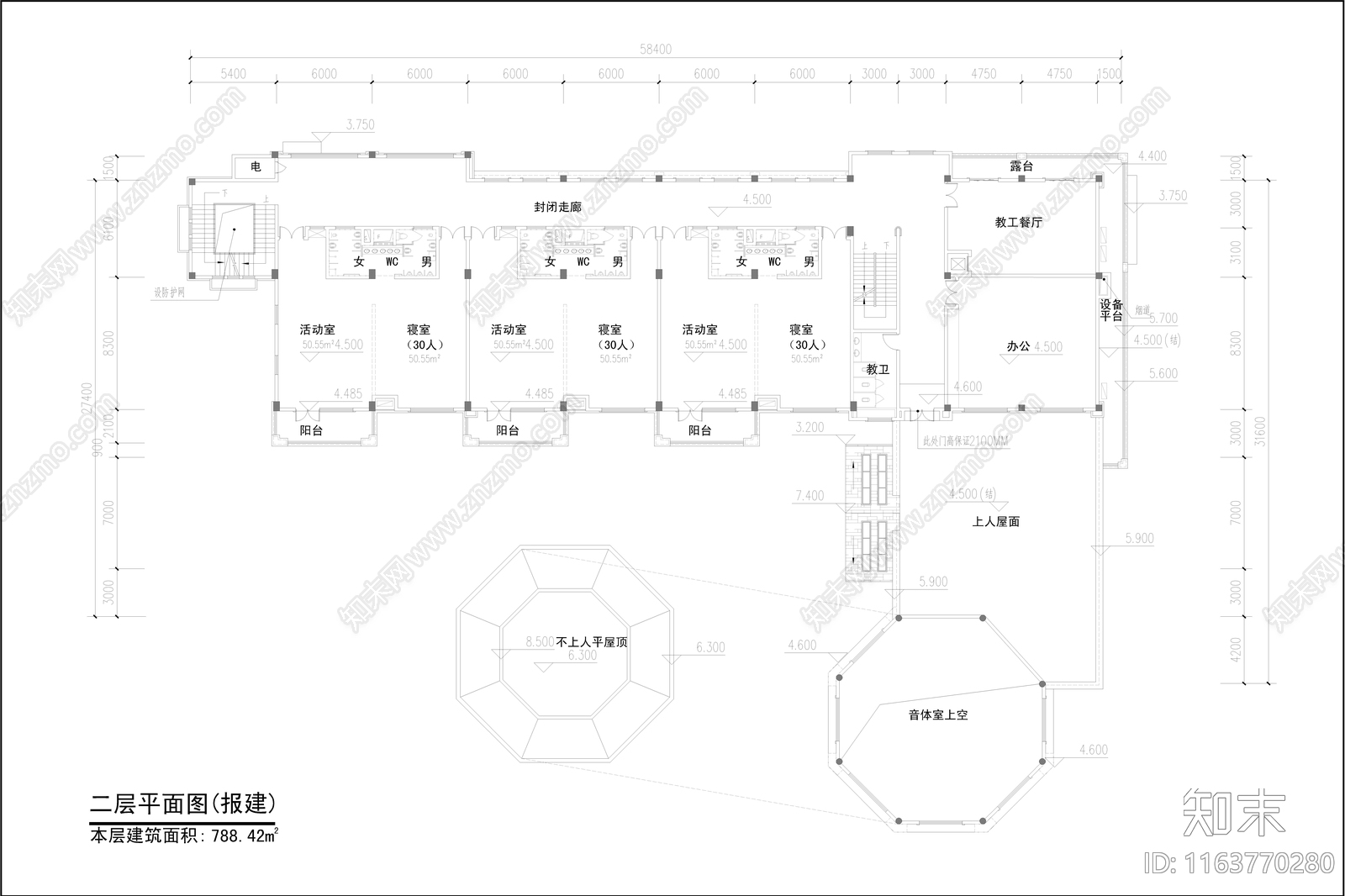 欧式幼儿园建筑cad施工图下载【ID:1163770280】