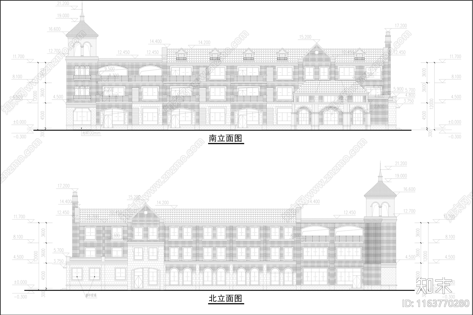 欧式幼儿园建筑cad施工图下载【ID:1163770280】