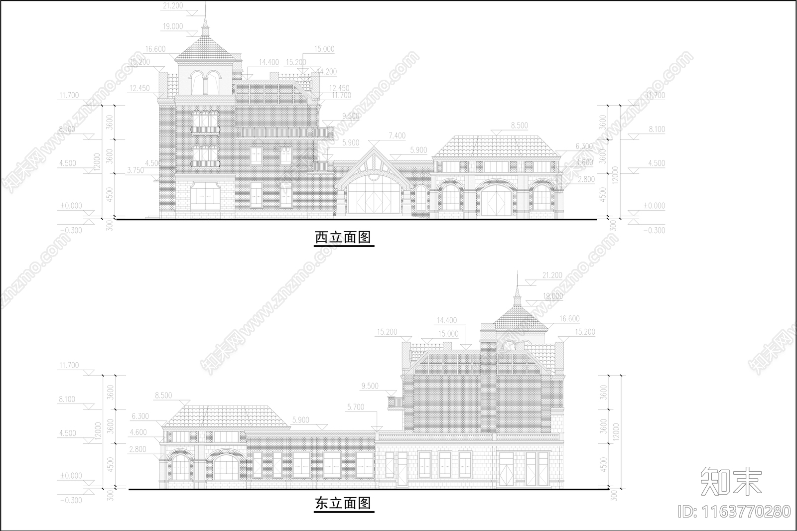 欧式幼儿园建筑cad施工图下载【ID:1163770280】
