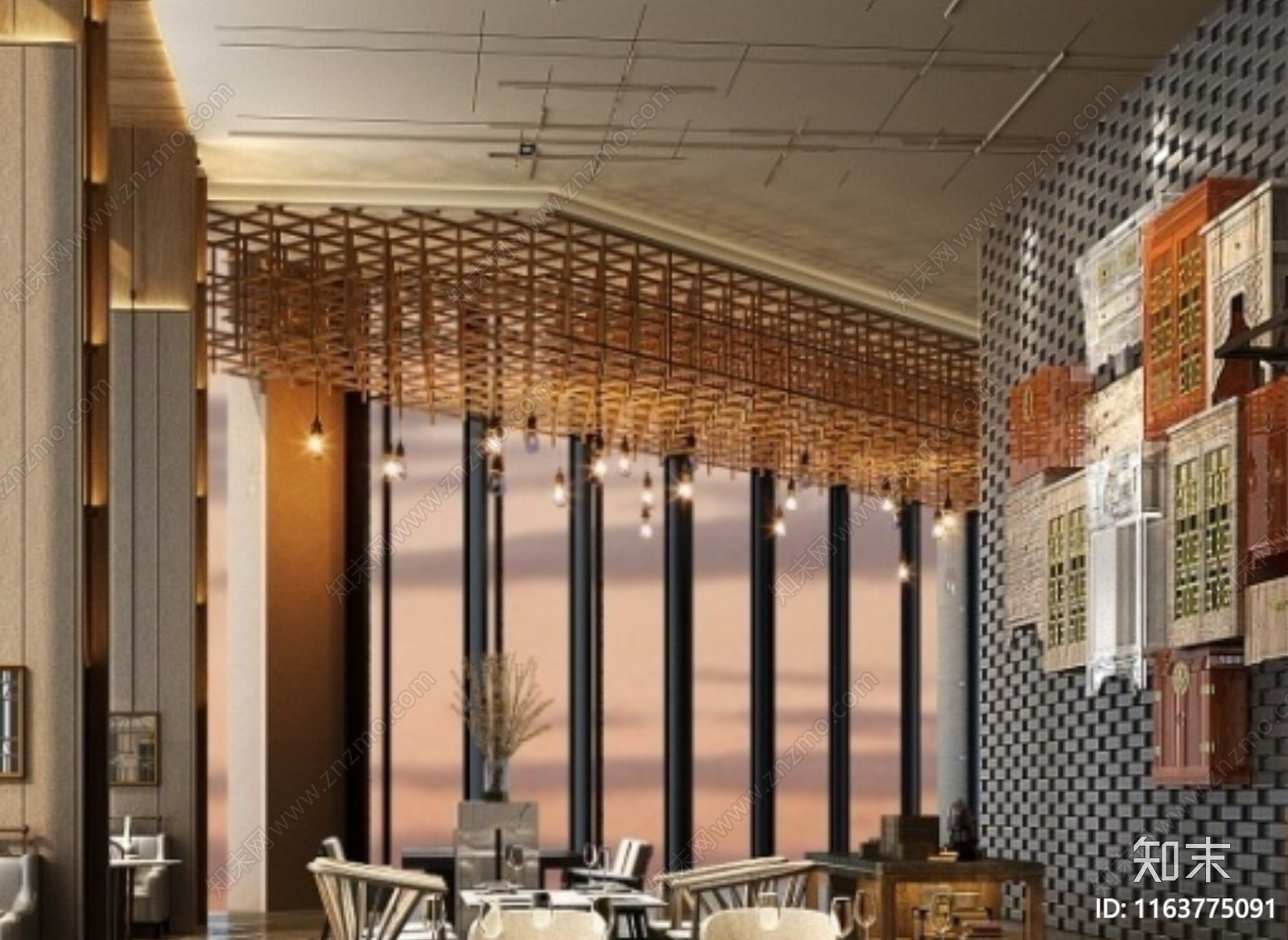 现代新中式吊顶节点施工图下载【ID:1163775091】