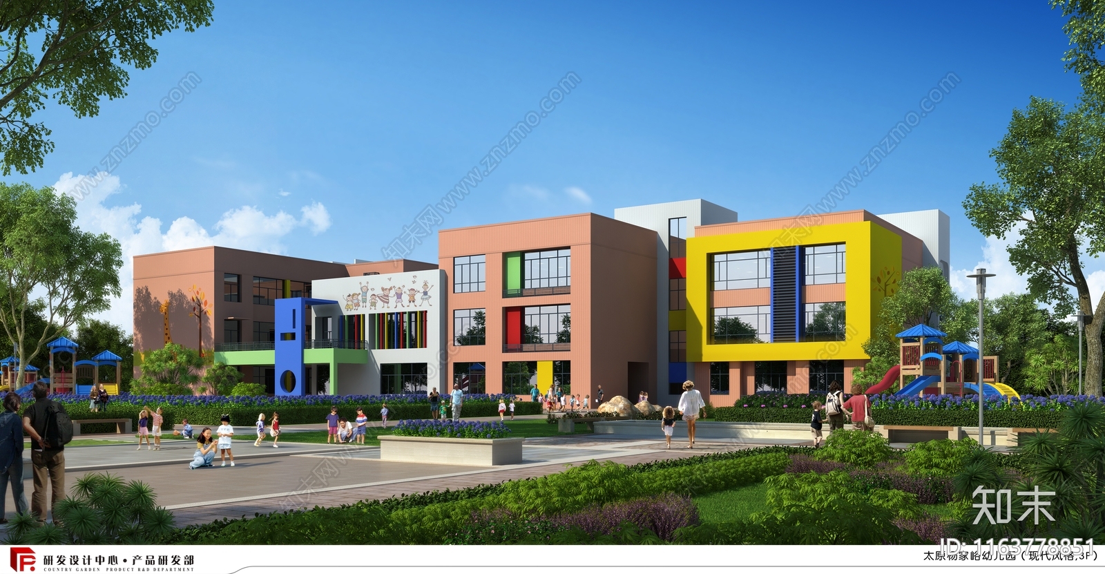 现代幼儿园建筑cad施工图下载【ID:1163778851】