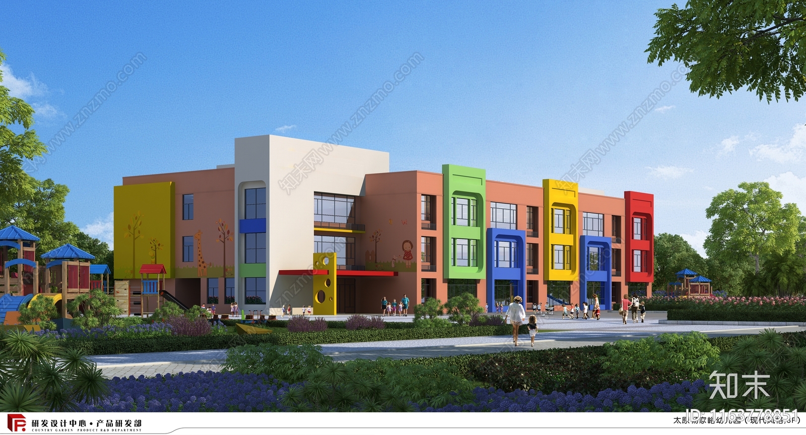 现代幼儿园建筑cad施工图下载【ID:1163778851】