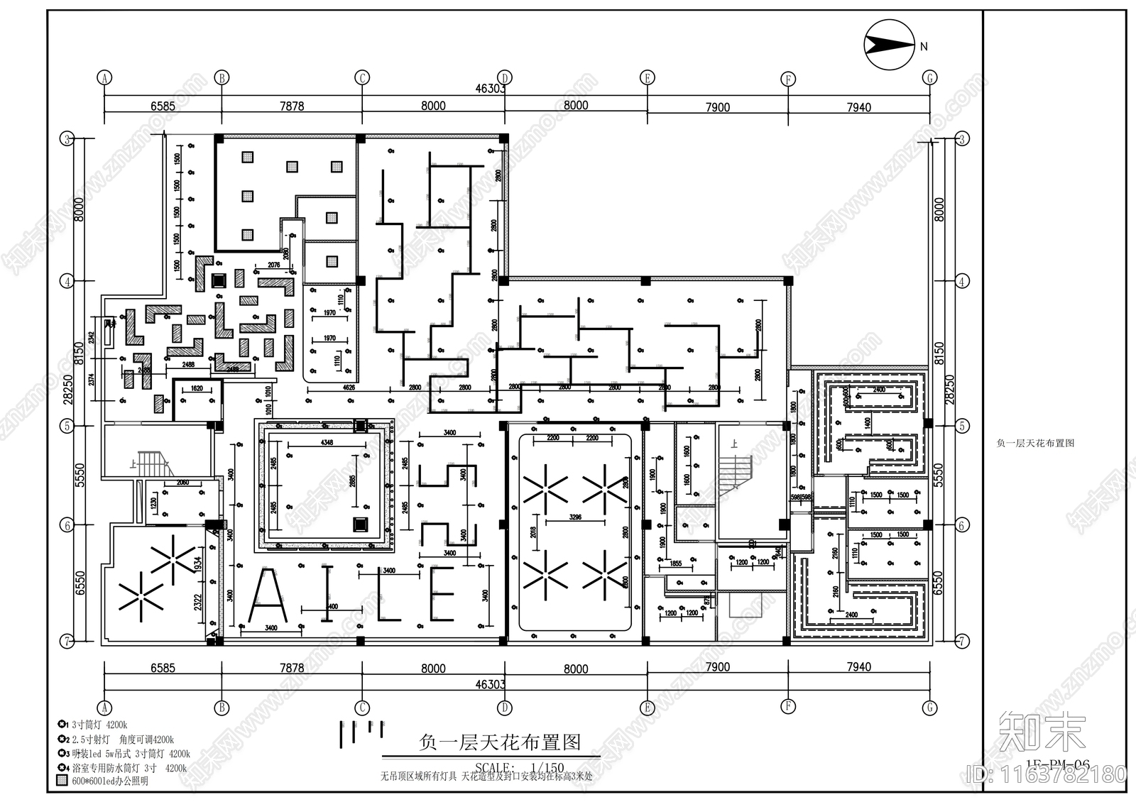 现代健身房cad施工图下载【ID:1163782180】