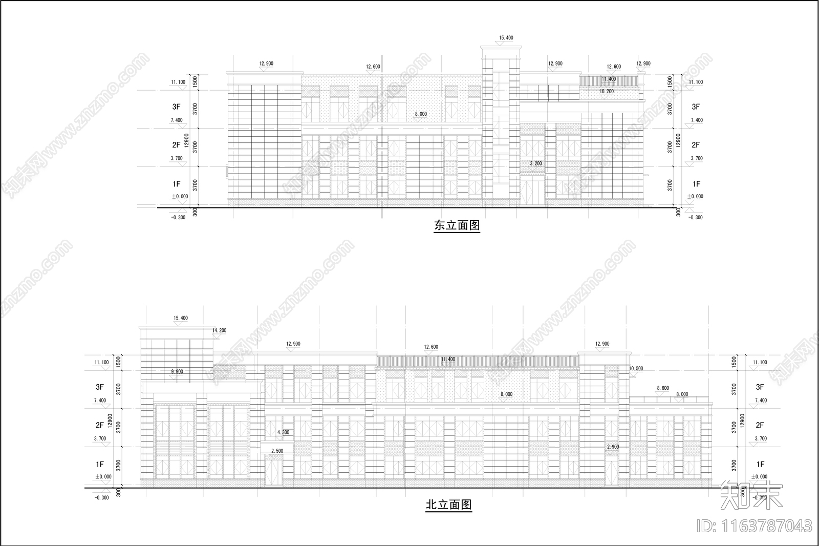 现代幼儿园建筑cad施工图下载【ID:1163787043】