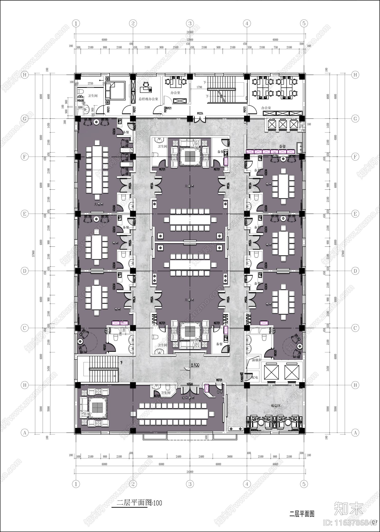 欧式复古西餐厅cad施工图下载【ID:1163786843】