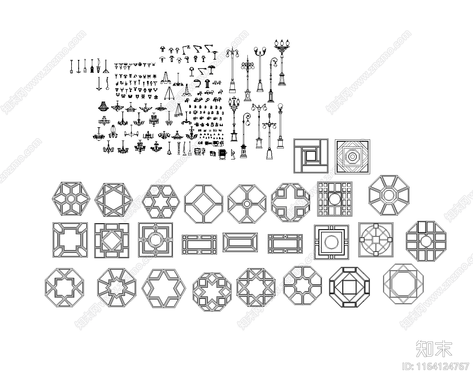 现代综合家具图库施工图下载【ID:1164124767】