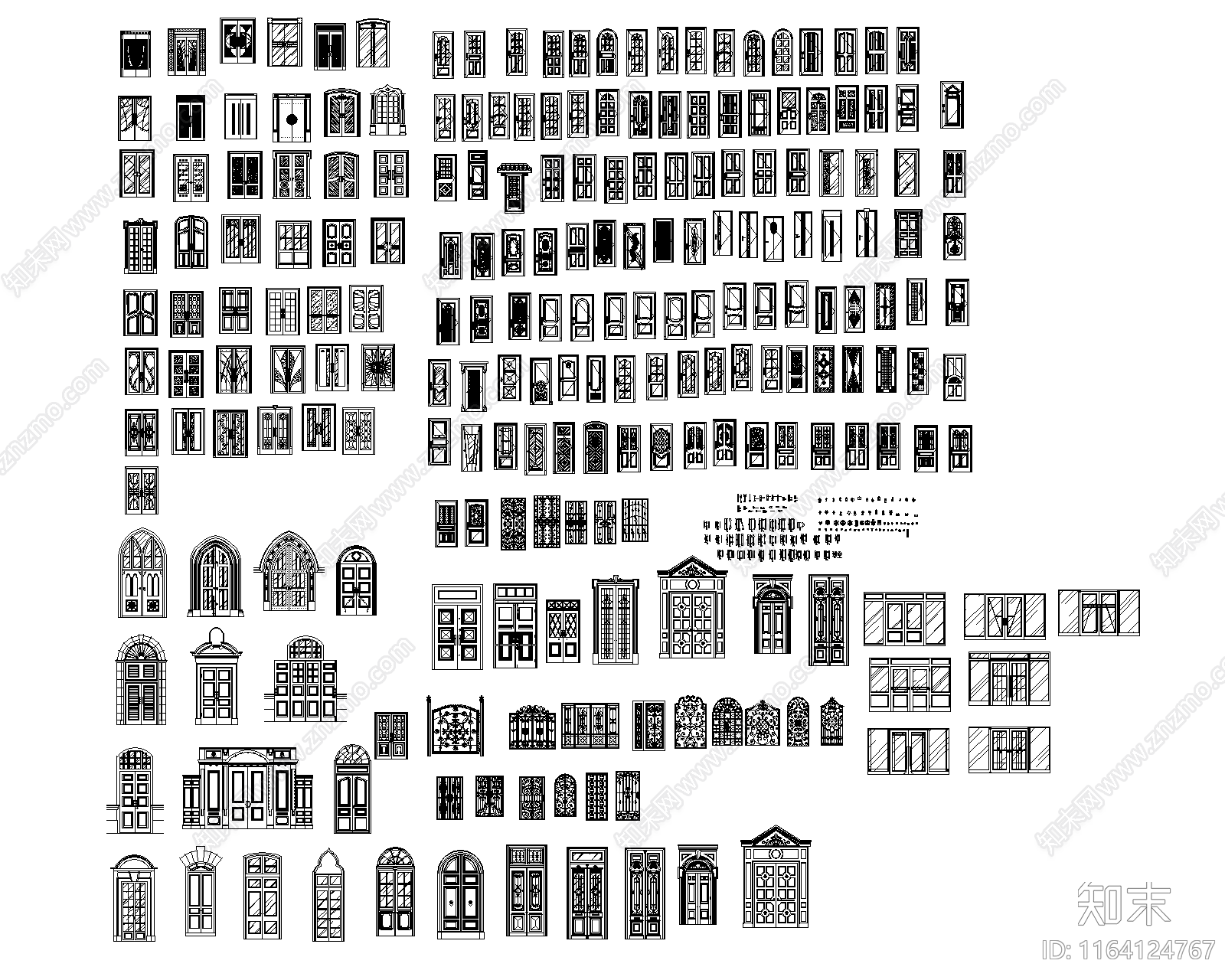 现代综合家具图库施工图下载【ID:1164124767】