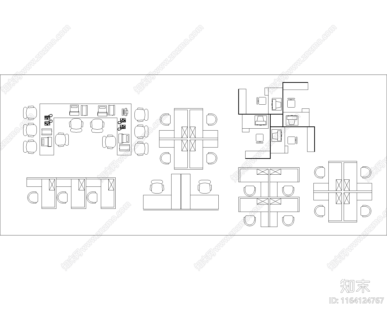 现代综合家具图库施工图下载【ID:1164124767】