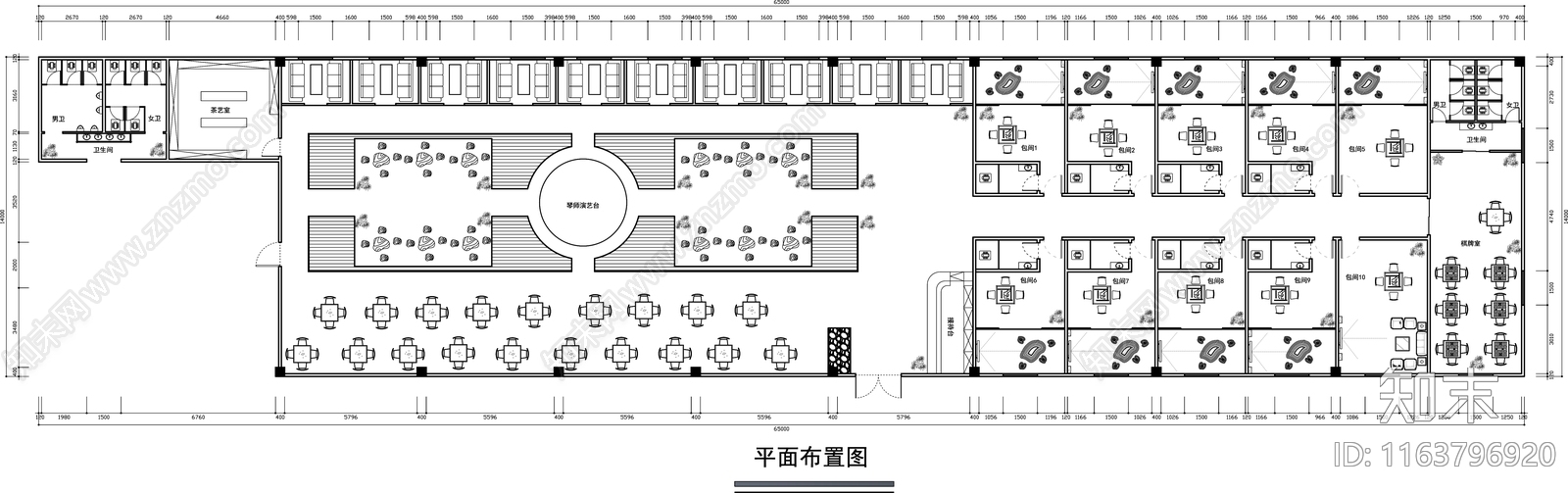 中式茶馆cad施工图下载【ID:1163796920】