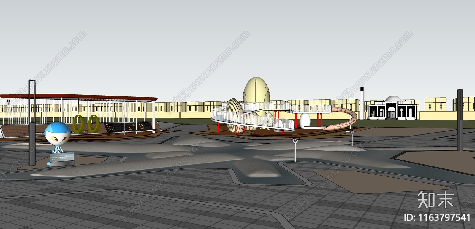 现代儿童游乐区SU模型下载【ID:1163797541】