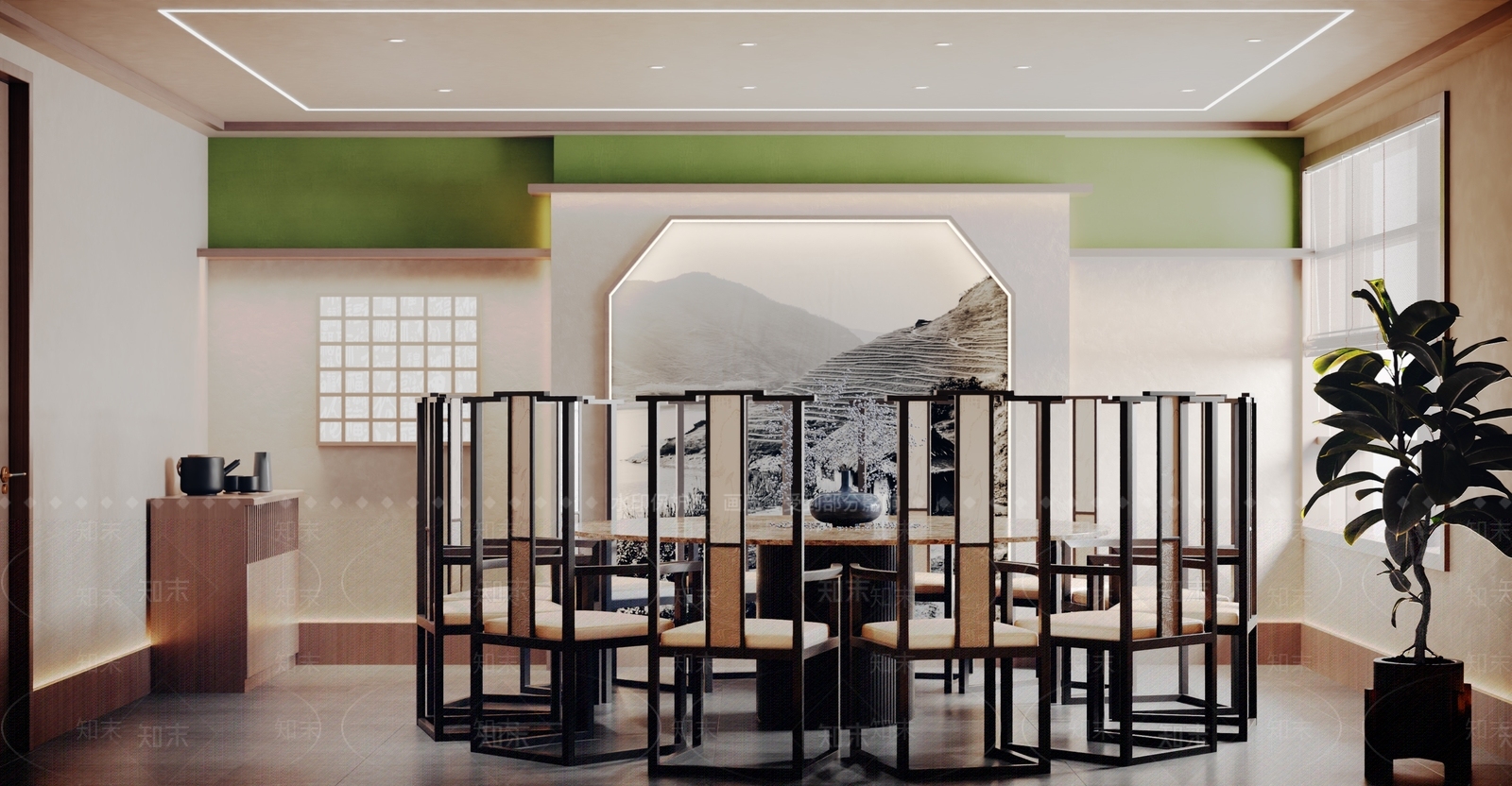 新中式包厢3D模型下载【ID:1163798674】