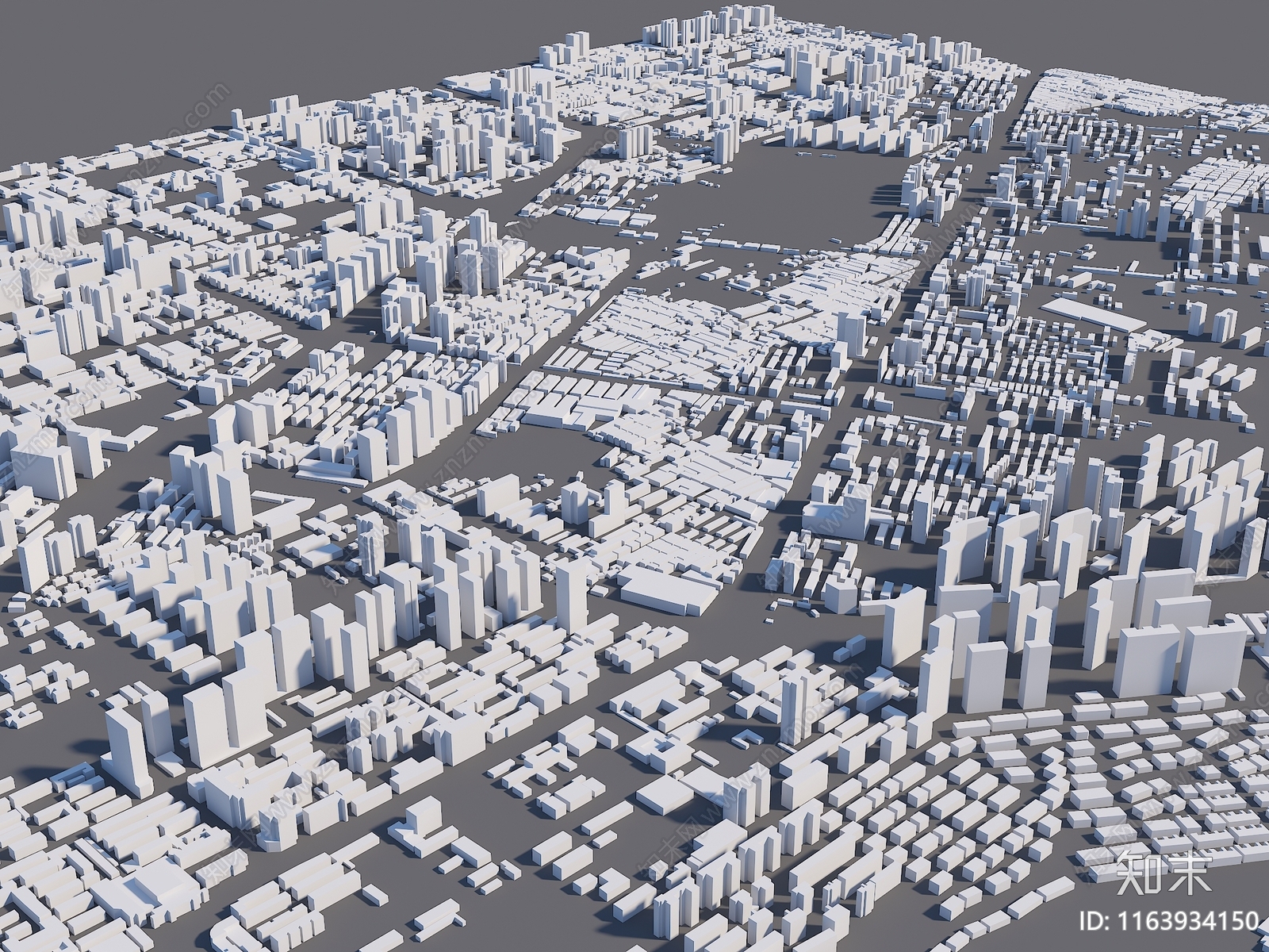 现代鸟瞰规划3D模型下载【ID:1163934150】