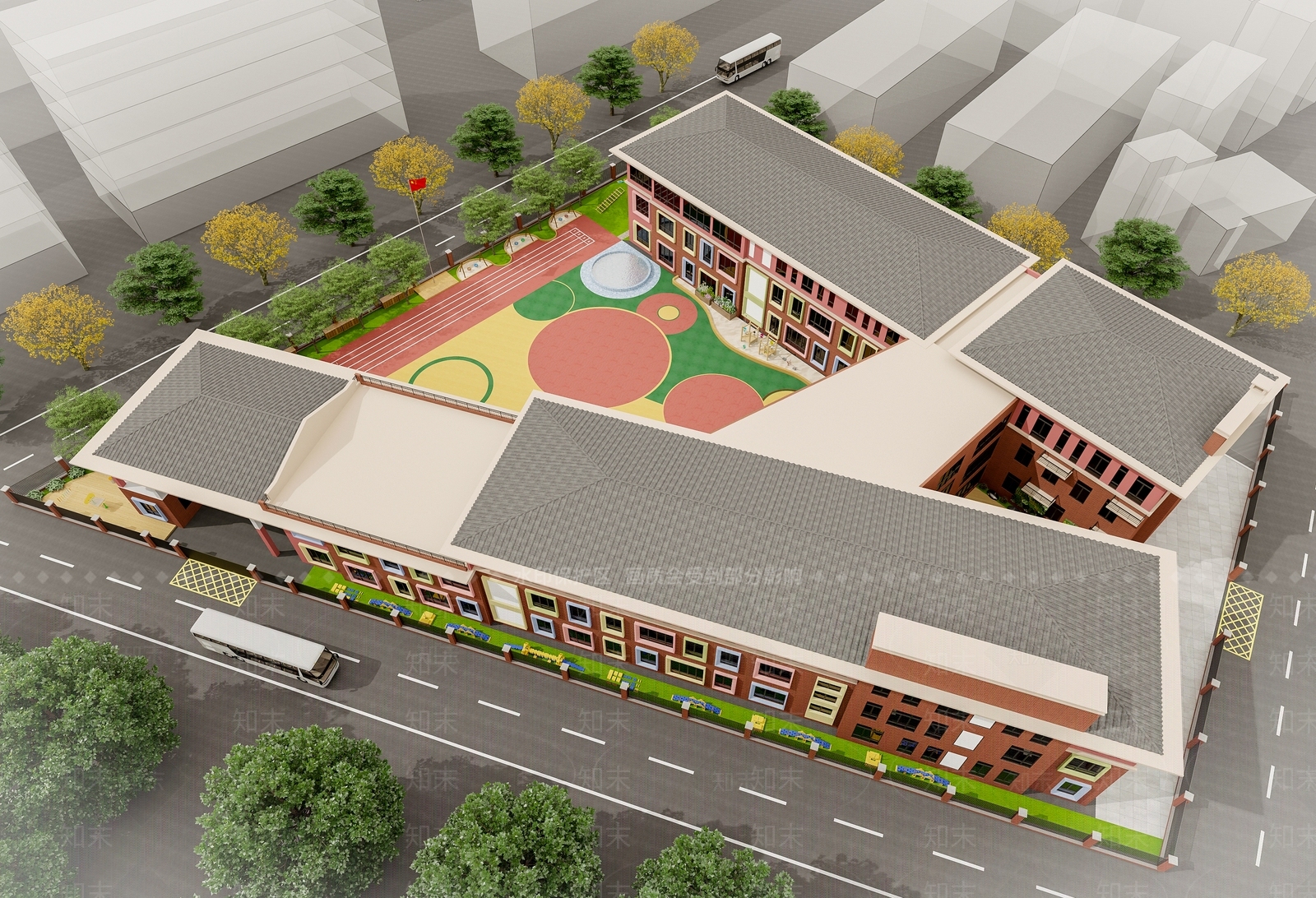 现代幼儿园3D模型下载【ID:1163936729】
