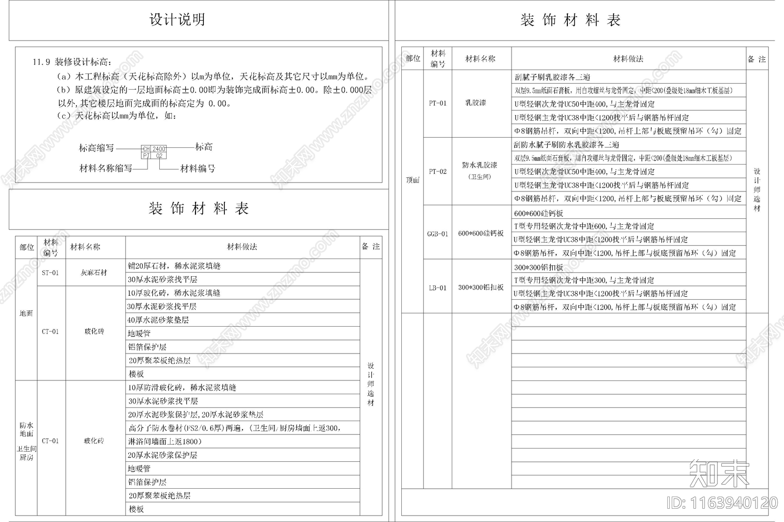 现代设计说明cad施工图下载【ID:1163940120】