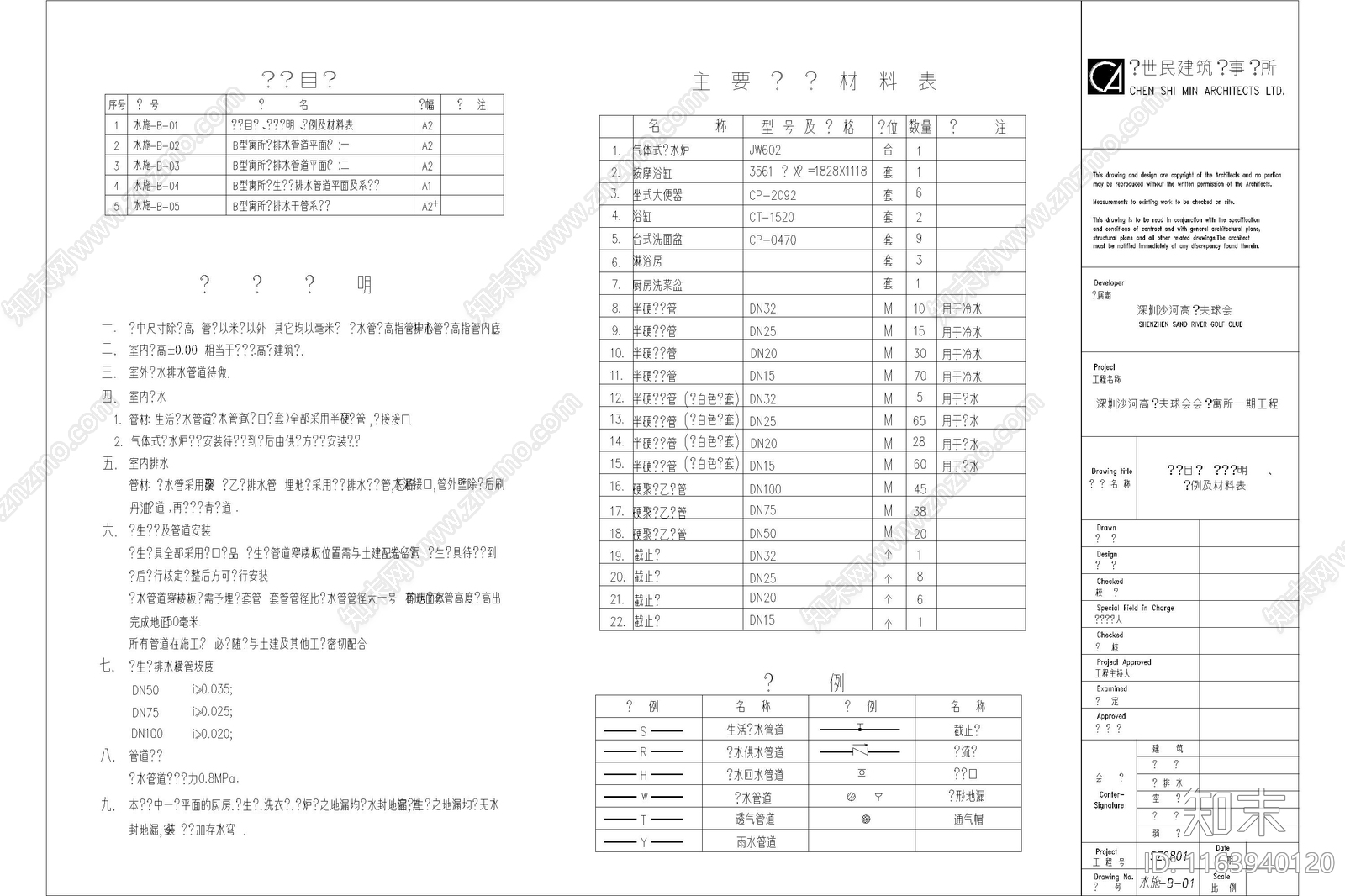 现代设计说明cad施工图下载【ID:1163940120】