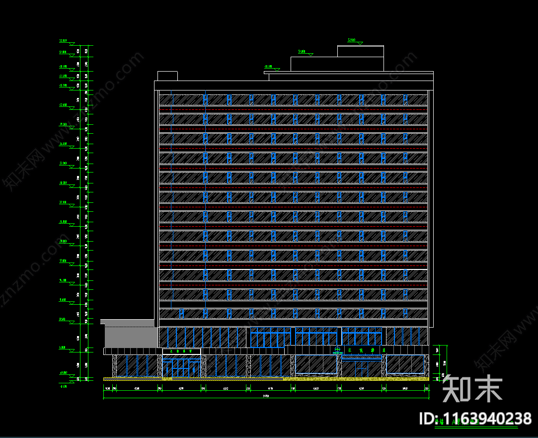 现代酒店建筑施工图下载【ID:1163940238】