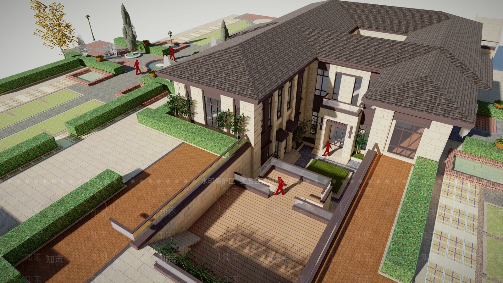 新中式售楼处建筑SU模型下载【ID:1163941551】