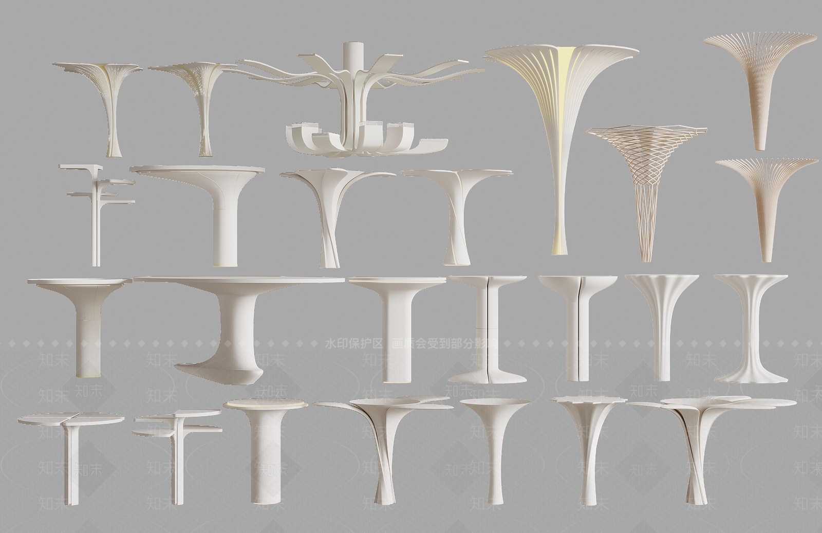 现代柱子3D模型下载【ID:1163947486】