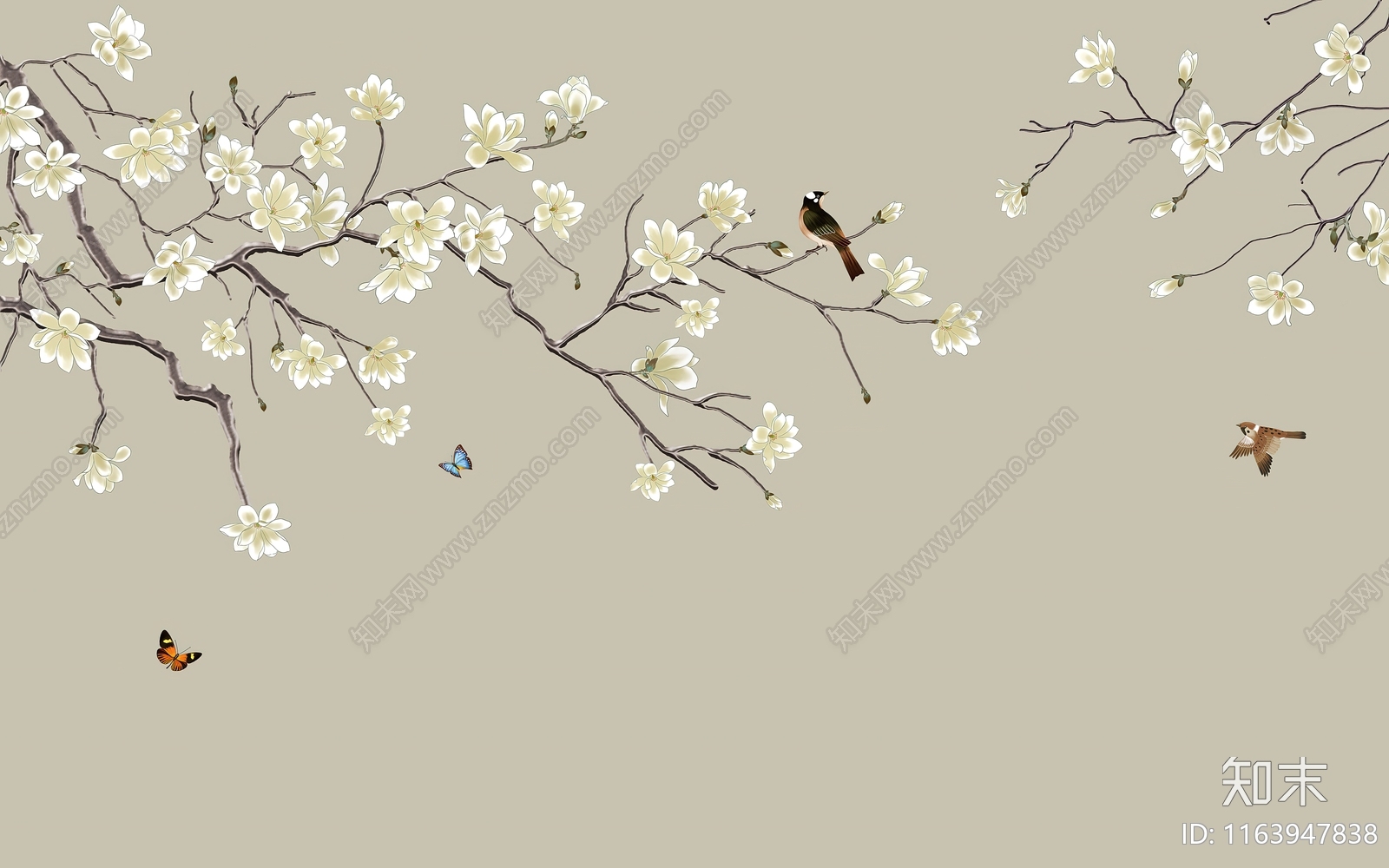 新中式中式壁纸贴图下载【ID:1163947838】