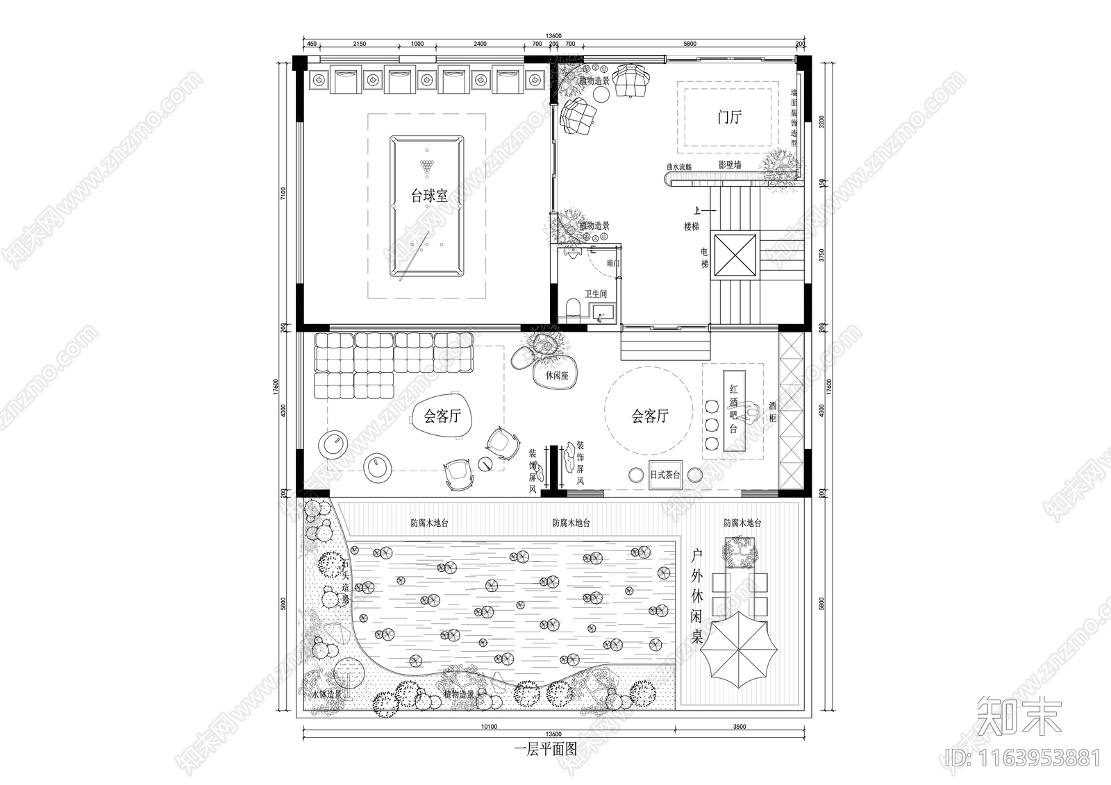 现代会所cad施工图下载【ID:1163953881】