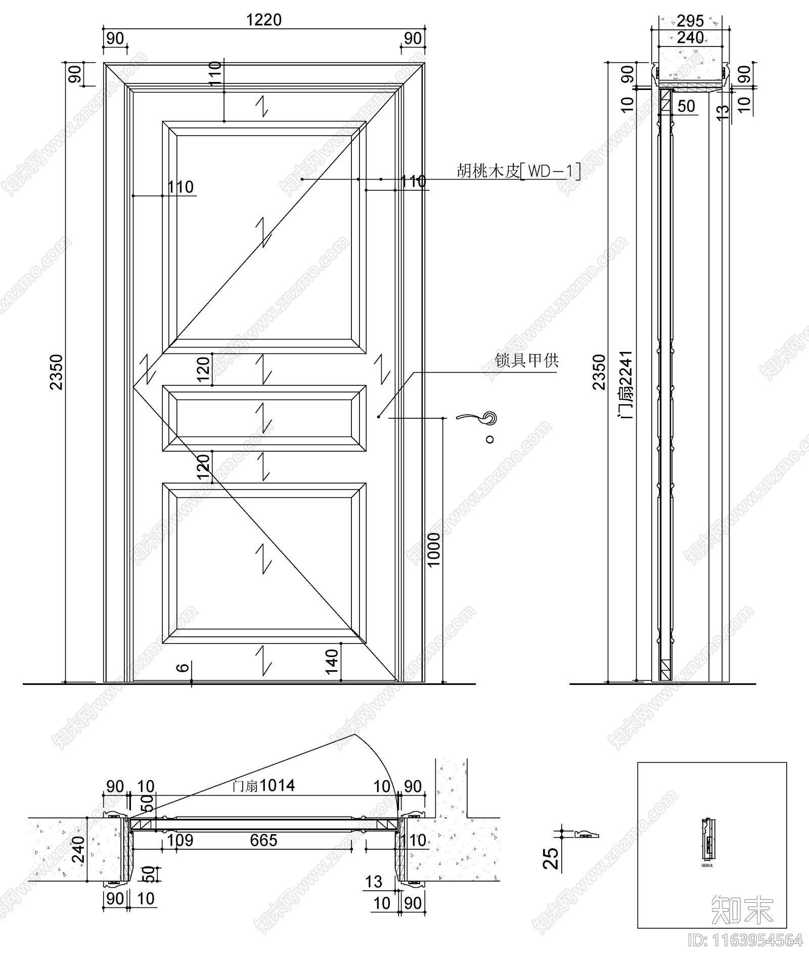 现代欧式门节点cad施工图下载【ID:1163954564】