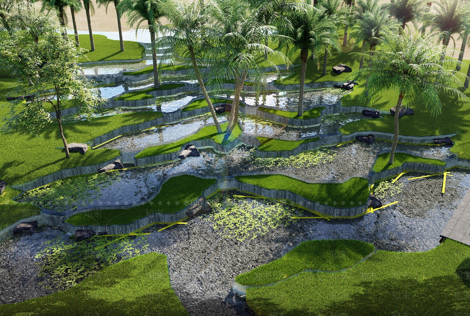 现代日式滨水景观SU模型下载【ID:1163959914】