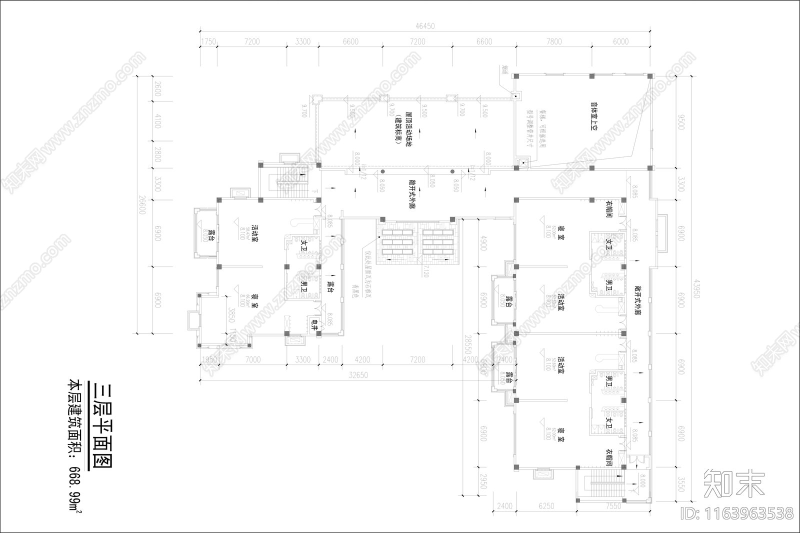 欧式幼儿园建筑cad施工图下载【ID:1163963538】