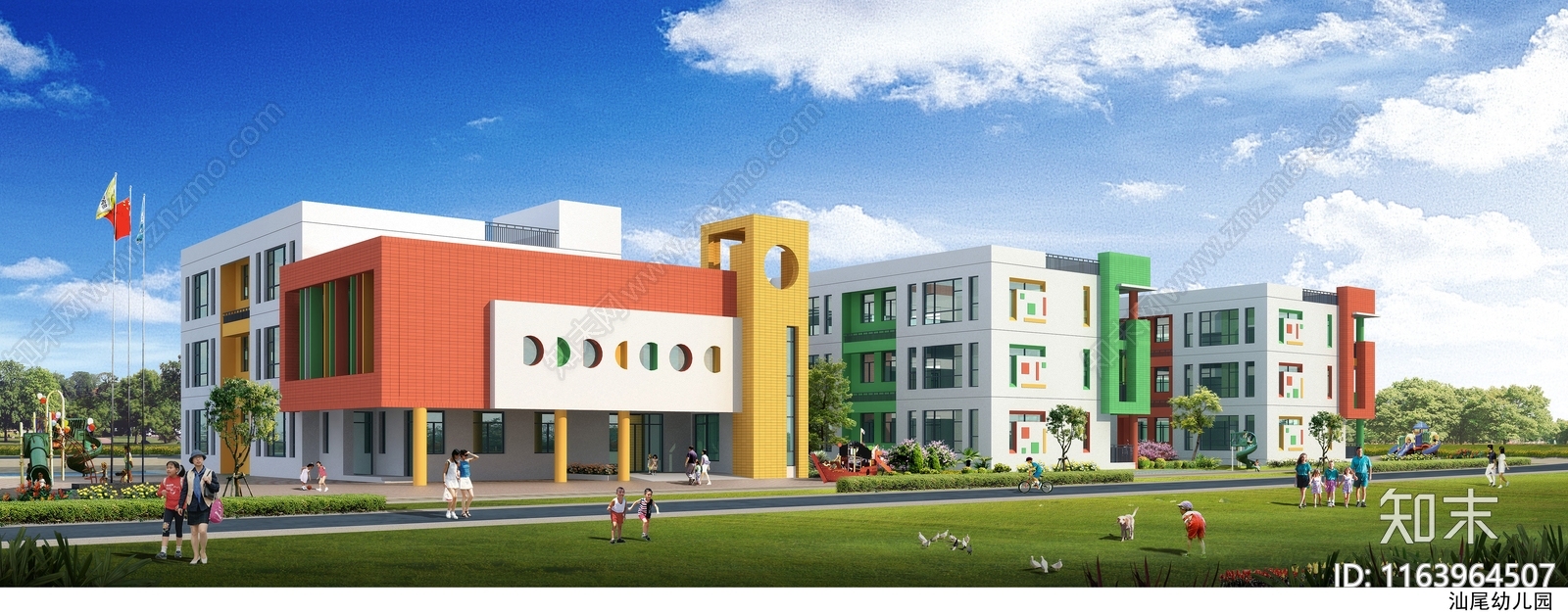 现代幼儿园建筑cad施工图下载【ID:1163964507】