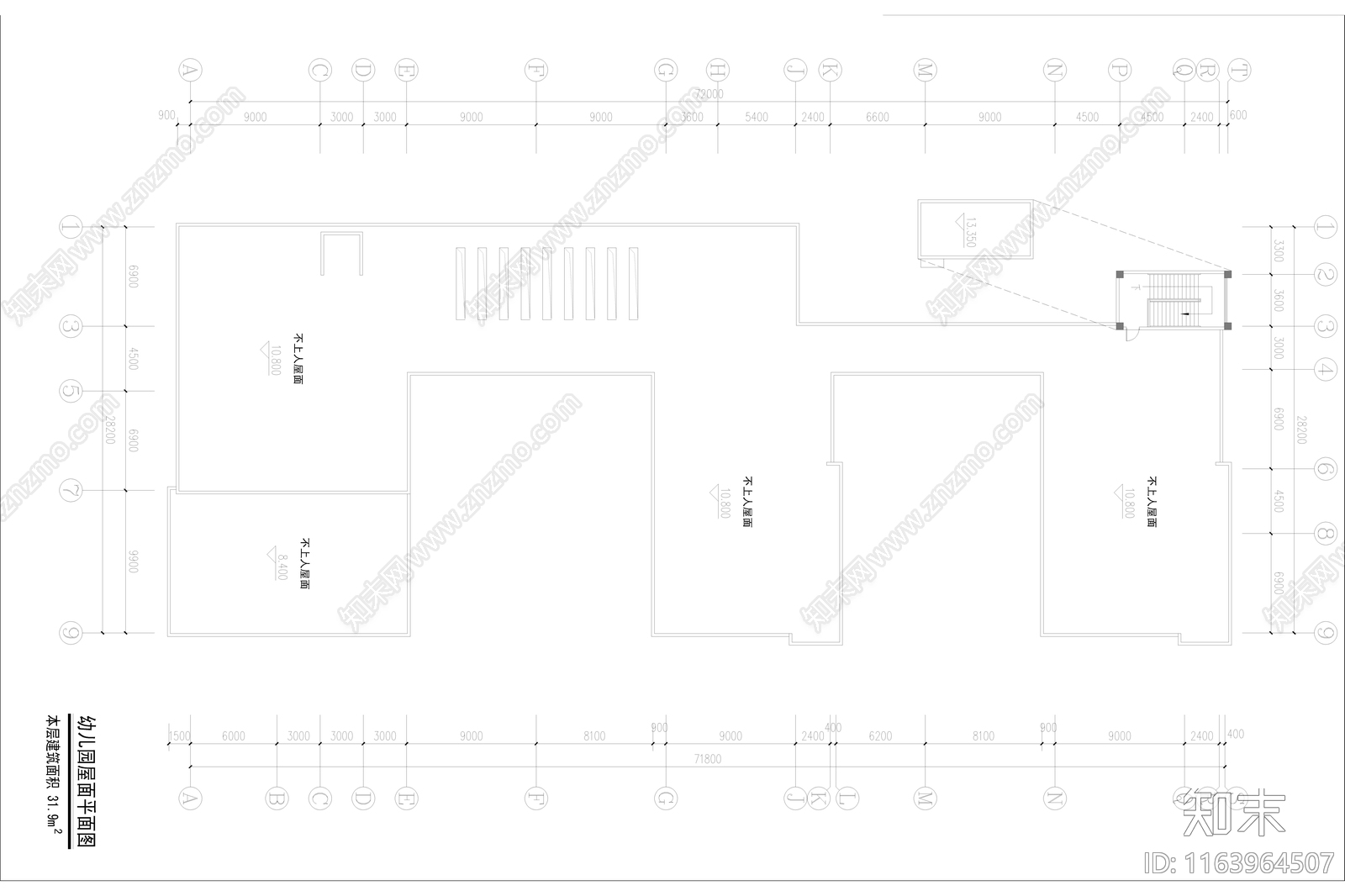 现代幼儿园建筑cad施工图下载【ID:1163964507】
