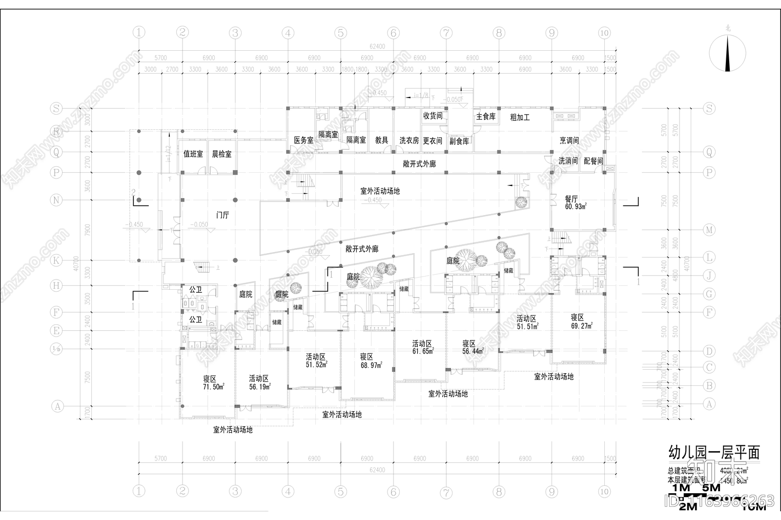 现代幼儿园建筑cad施工图下载【ID:1163966263】