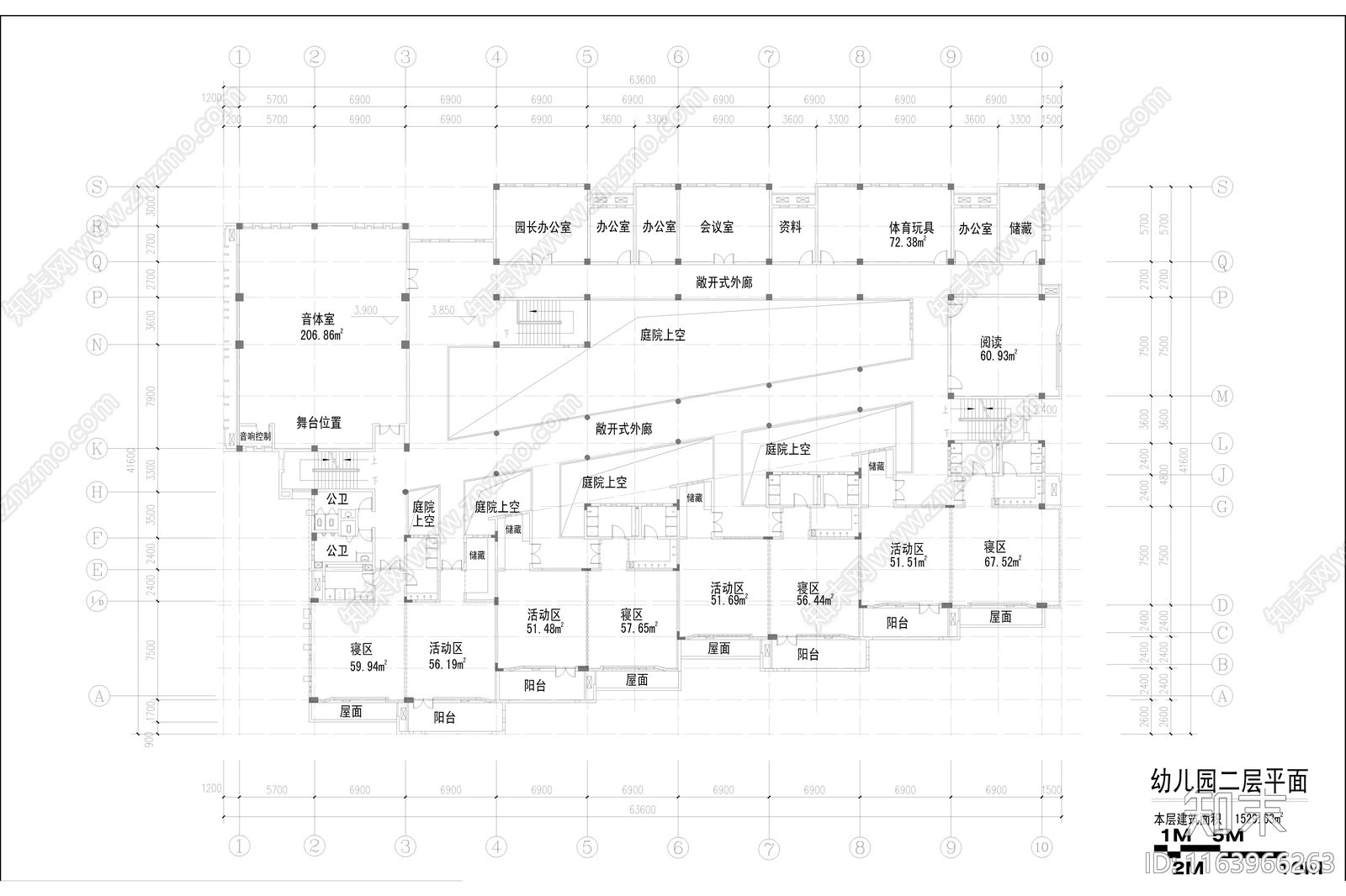 现代幼儿园建筑cad施工图下载【ID:1163966263】