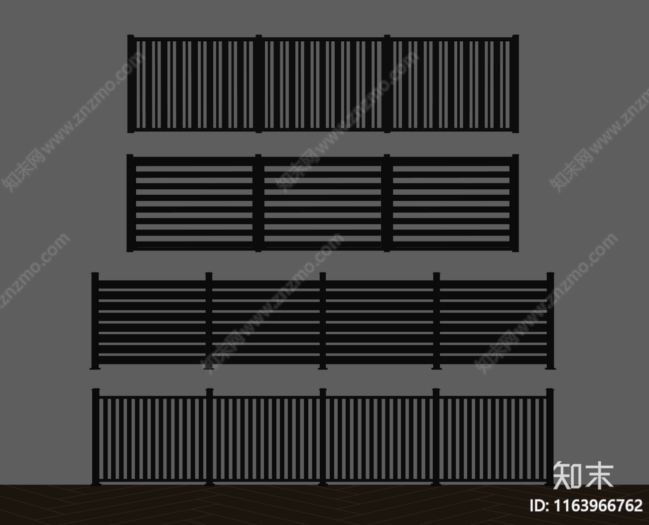 现代栅栏SU模型下载【ID:1163966762】