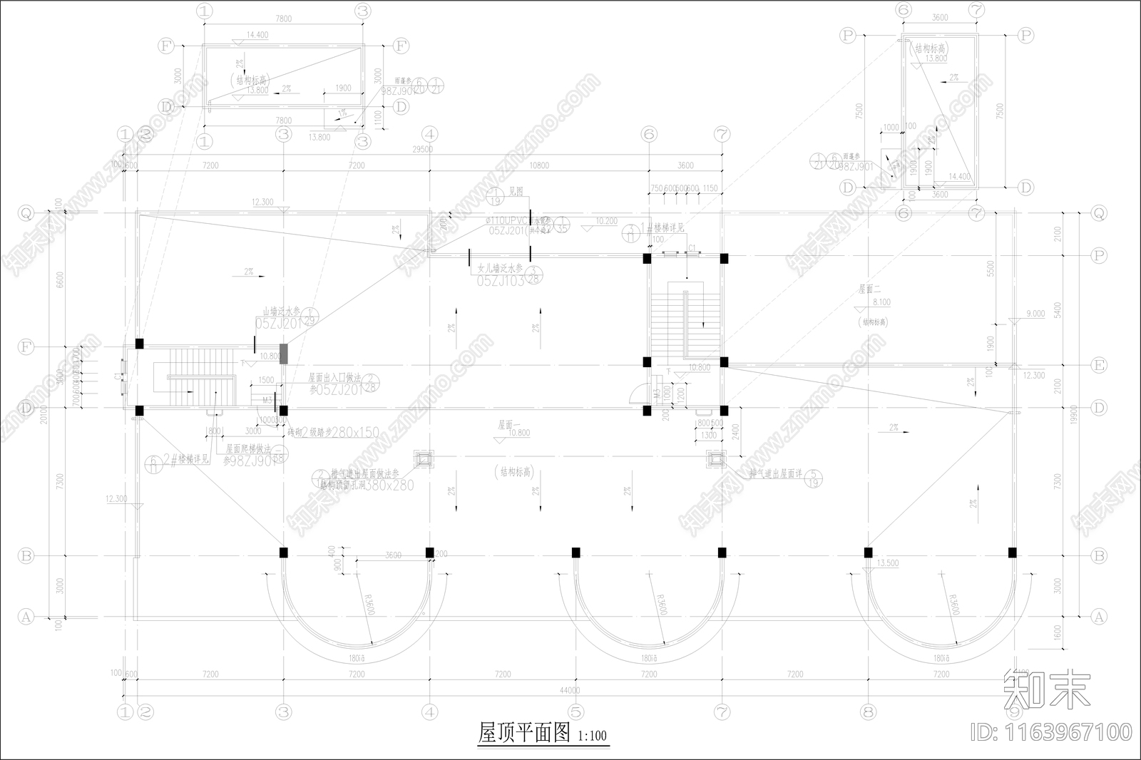 现代幼儿园建筑cad施工图下载【ID:1163967100】