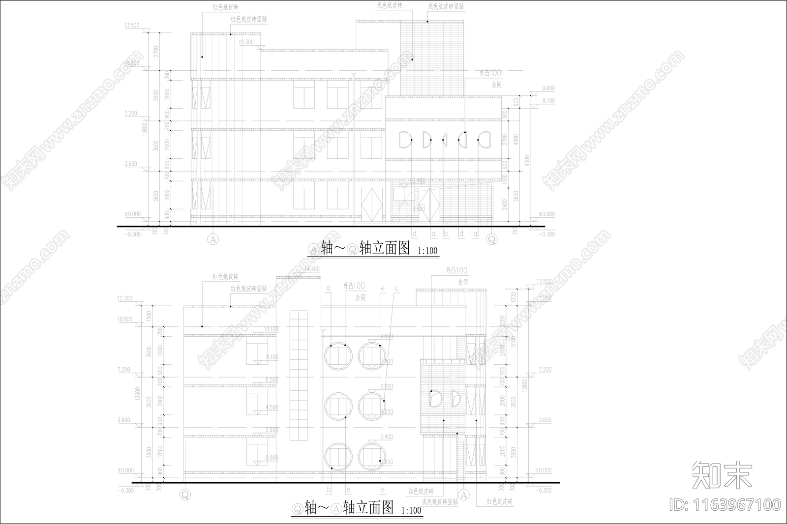 现代幼儿园建筑cad施工图下载【ID:1163967100】