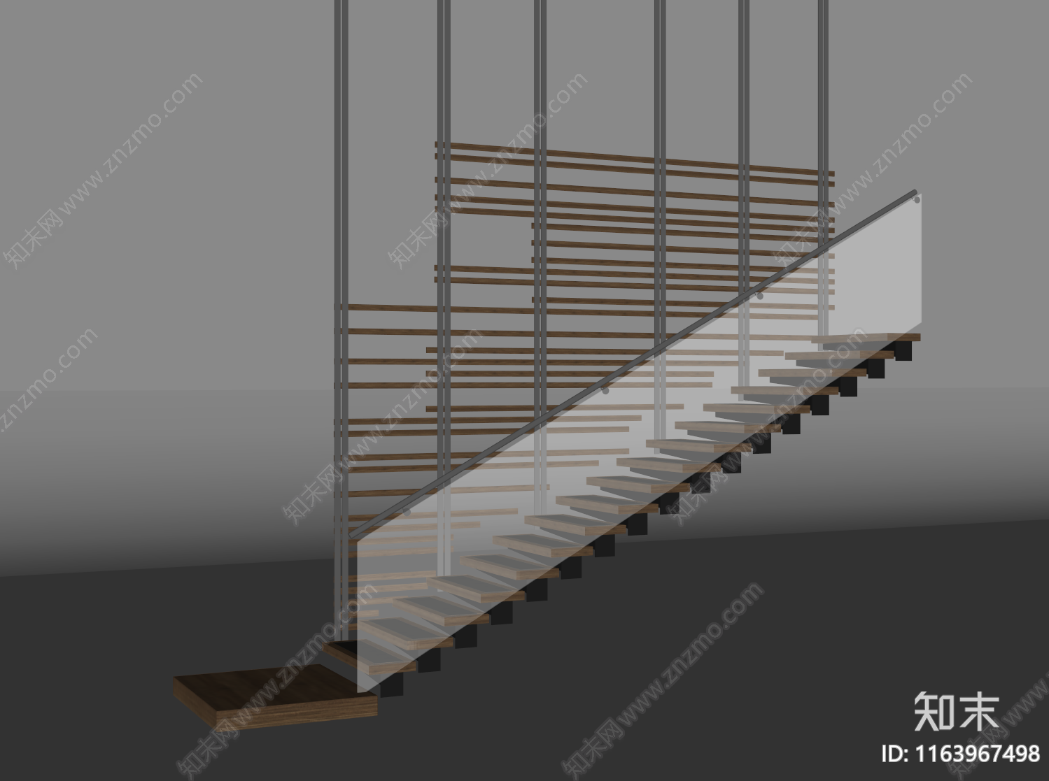 现代楼梯SU模型下载【ID:1163967498】