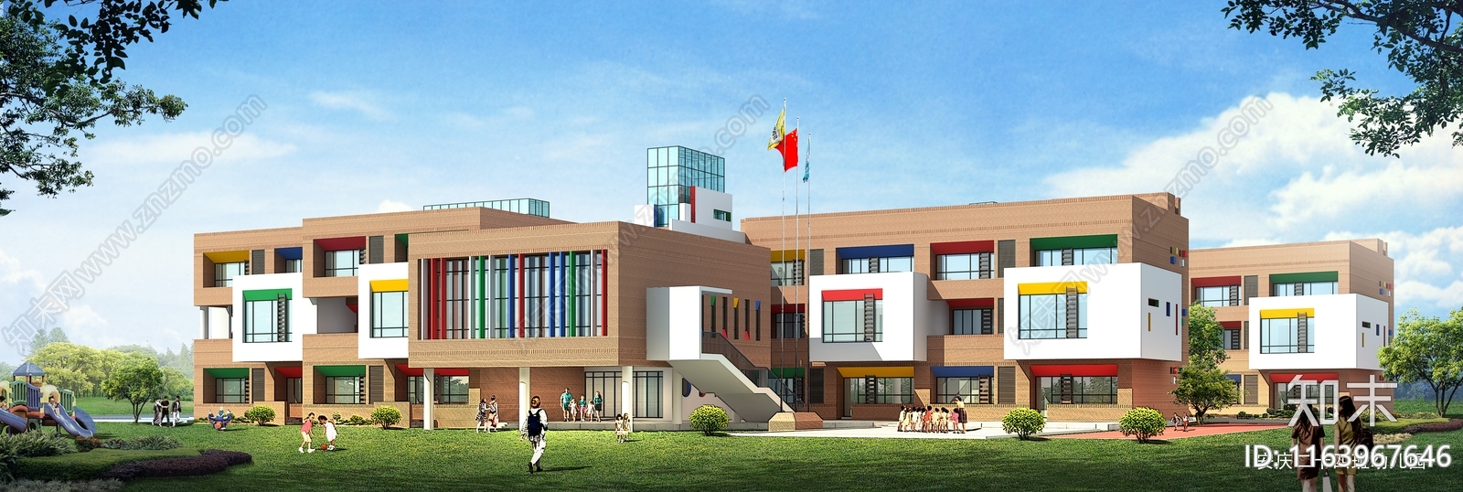 现代幼儿园建筑cad施工图下载【ID:1163967646】