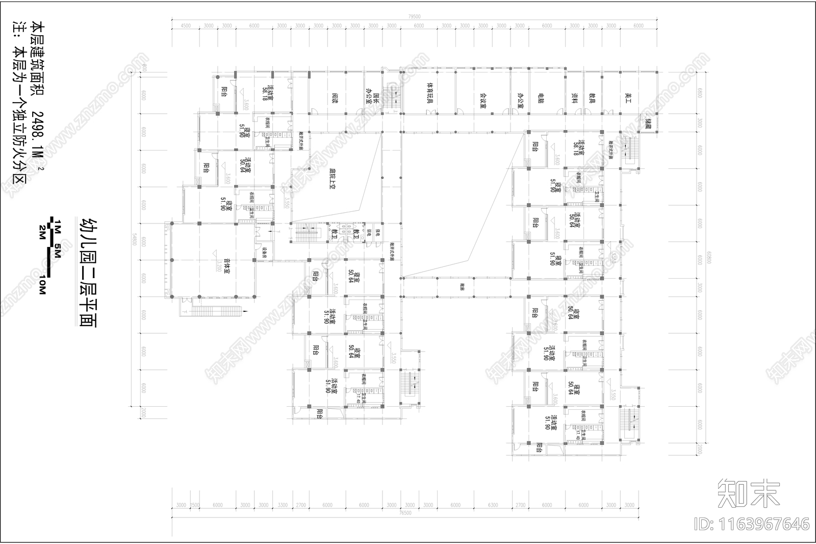 现代幼儿园建筑cad施工图下载【ID:1163967646】