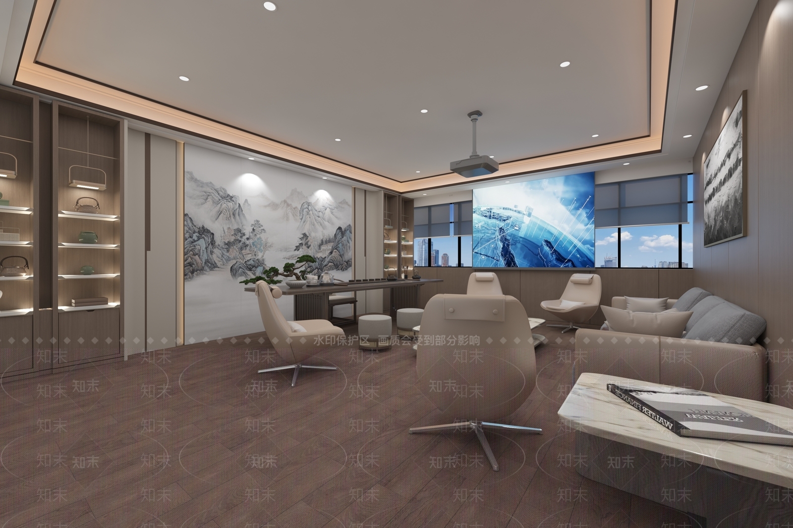新中式接待室3D模型下载【ID:1163968506】