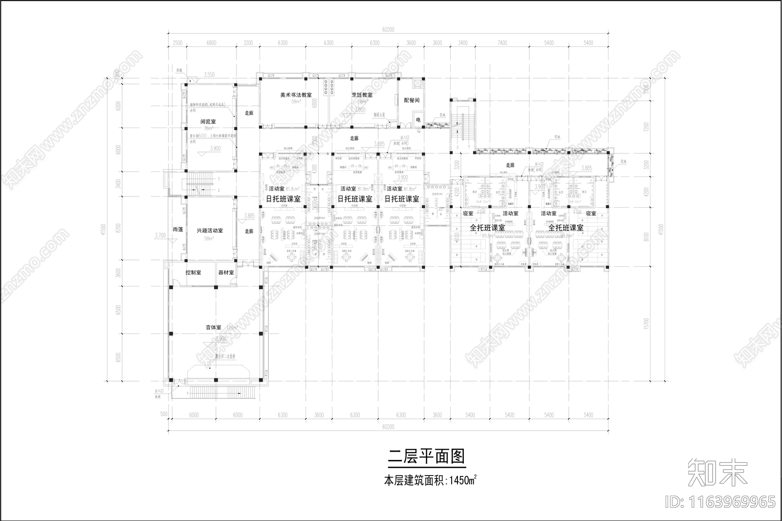 现代幼儿园建筑cad施工图下载【ID:1163969965】