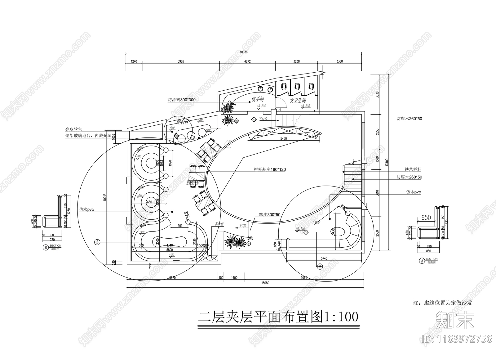 现代酒吧cad施工图下载【ID:1163972756】