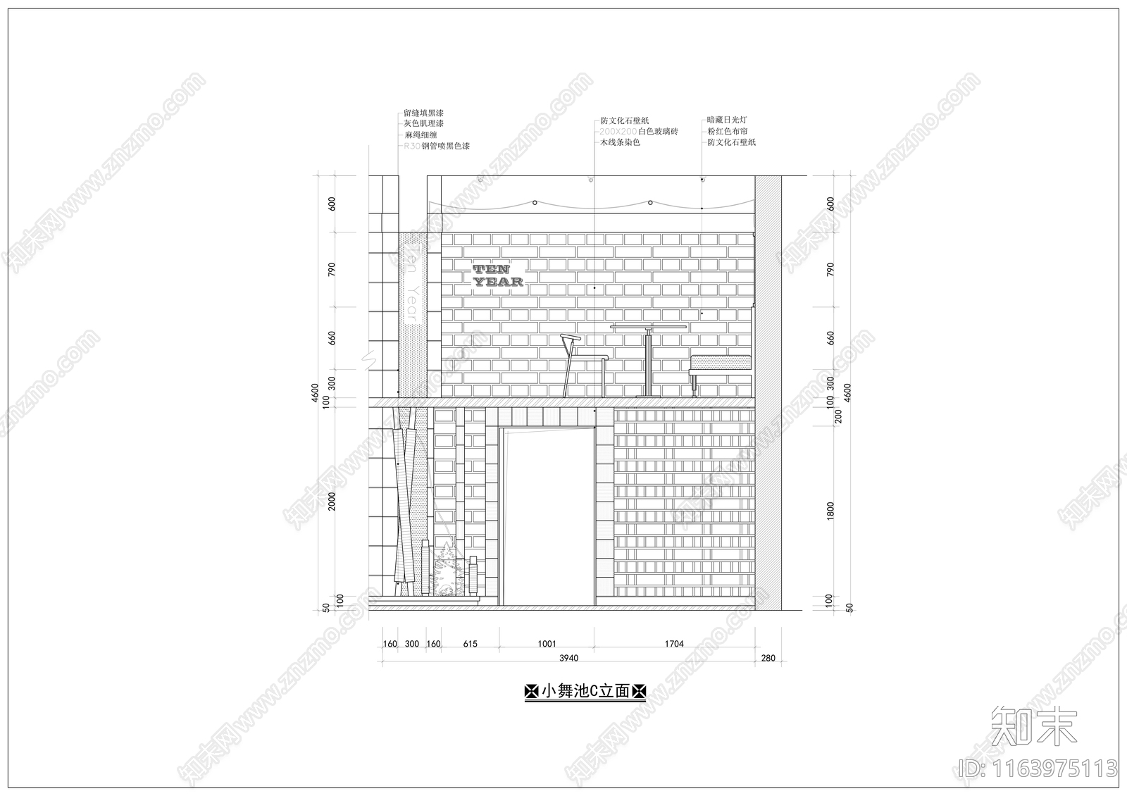 现代酒吧cad施工图下载【ID:1163975113】