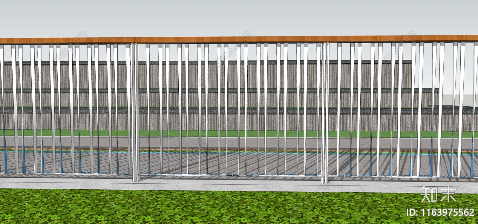现代围栏护栏SU模型下载【ID:1163975562】