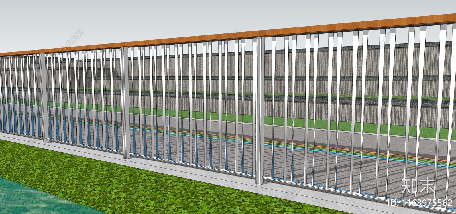 现代围栏护栏SU模型下载【ID:1163975562】
