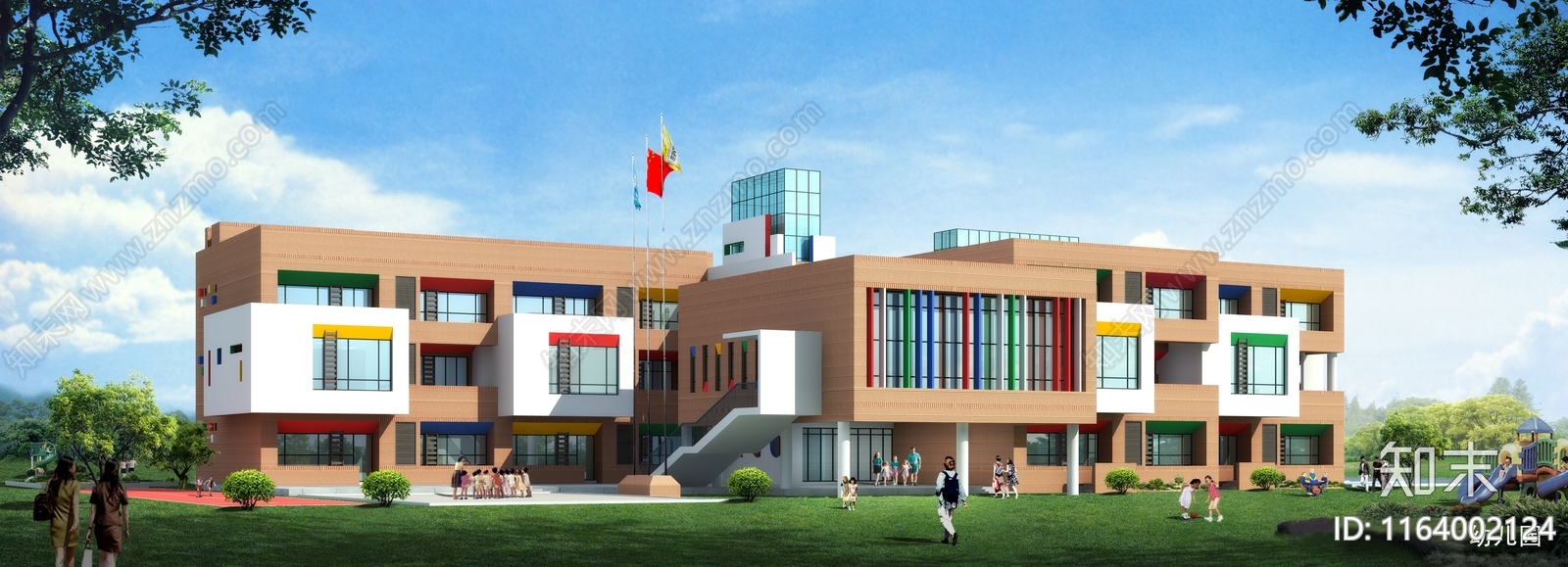 现代幼儿园建筑cad施工图下载【ID:1164002124】