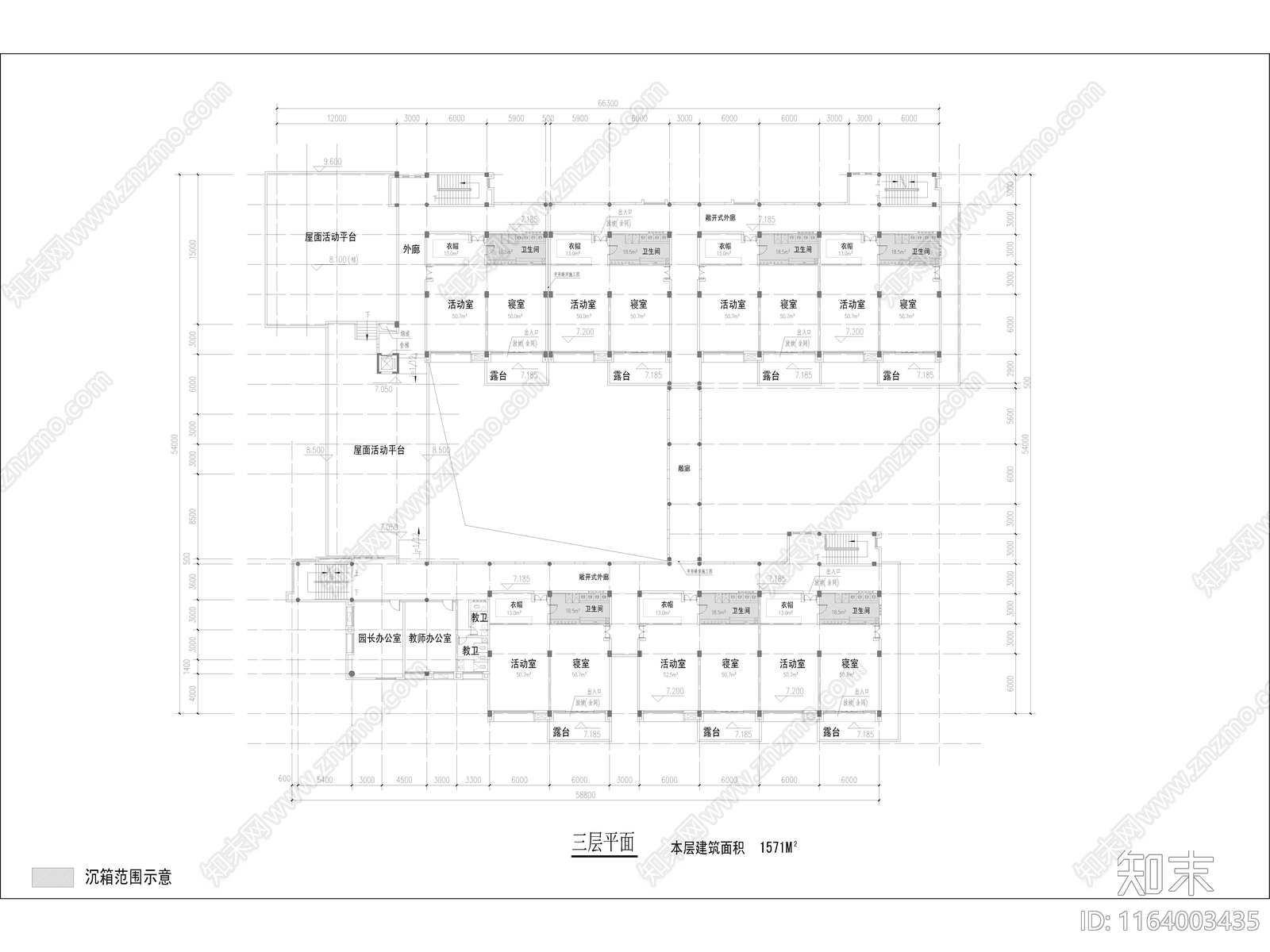 现代幼儿园建筑cad施工图下载【ID:1164003435】