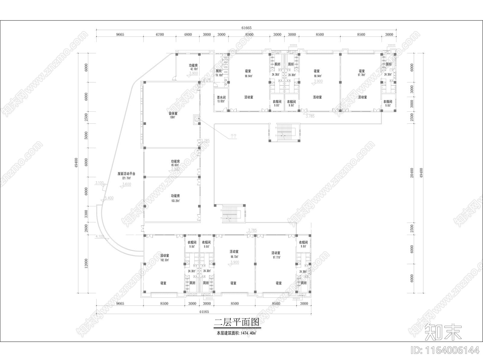 现代幼儿园建筑cad施工图下载【ID:1164006144】